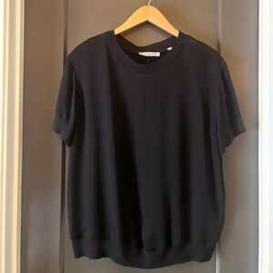 Vince SS Round Neck Silk Blouse